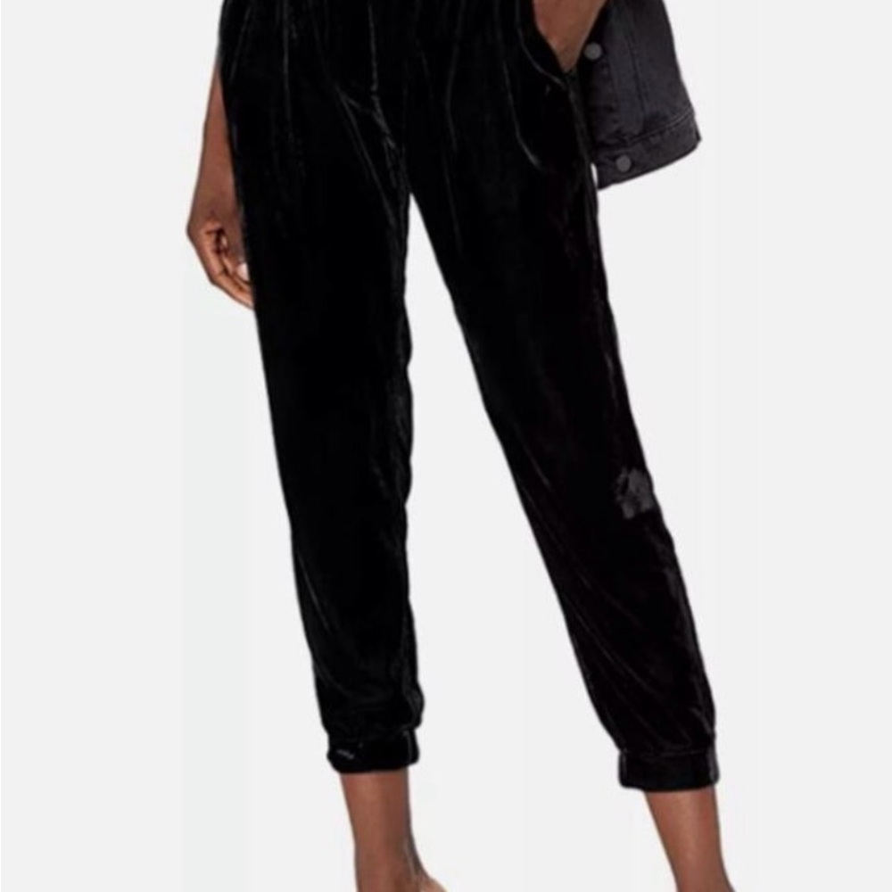 Parker Elegant Black Velvet Women's Pants